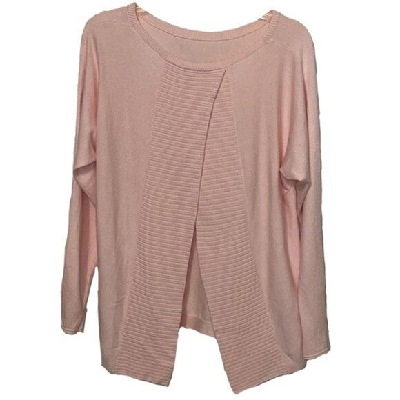 Etcetera Pink Knit Sweater Womens Small Cashmere Cotton Fly Back - Picture 3 of 10